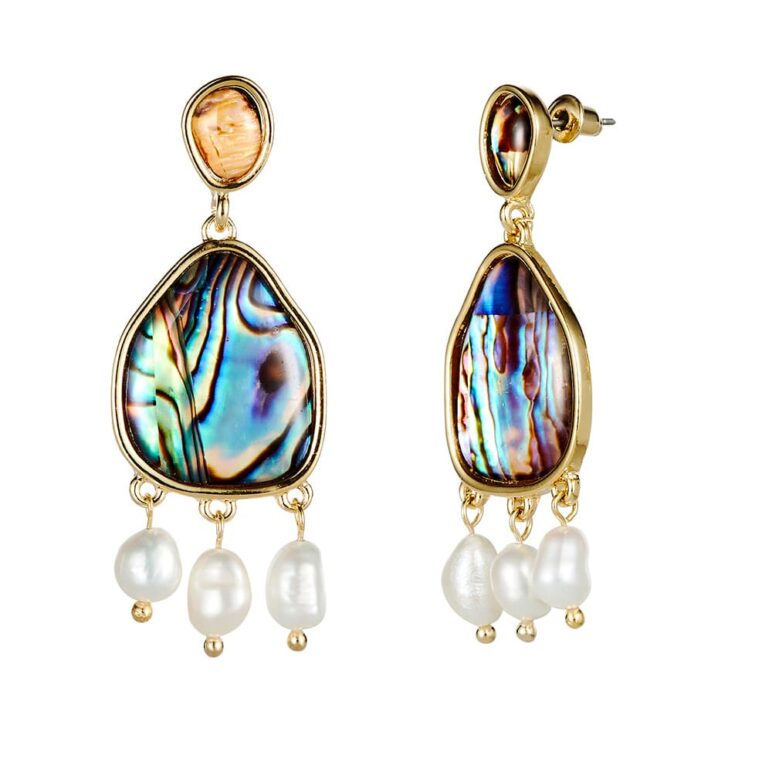 Cornwall Gold - Paua Pearl Drop Earrings