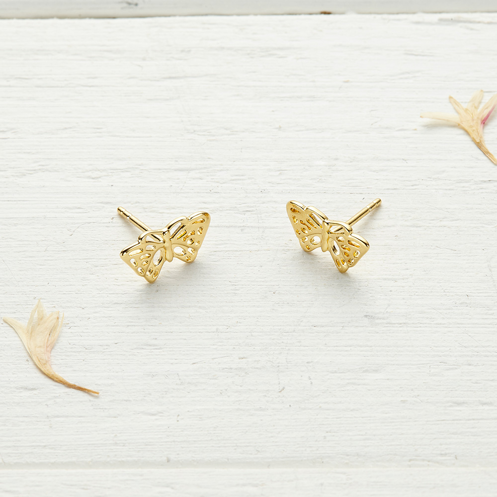 yellow gold woodland stud earrings 1929133