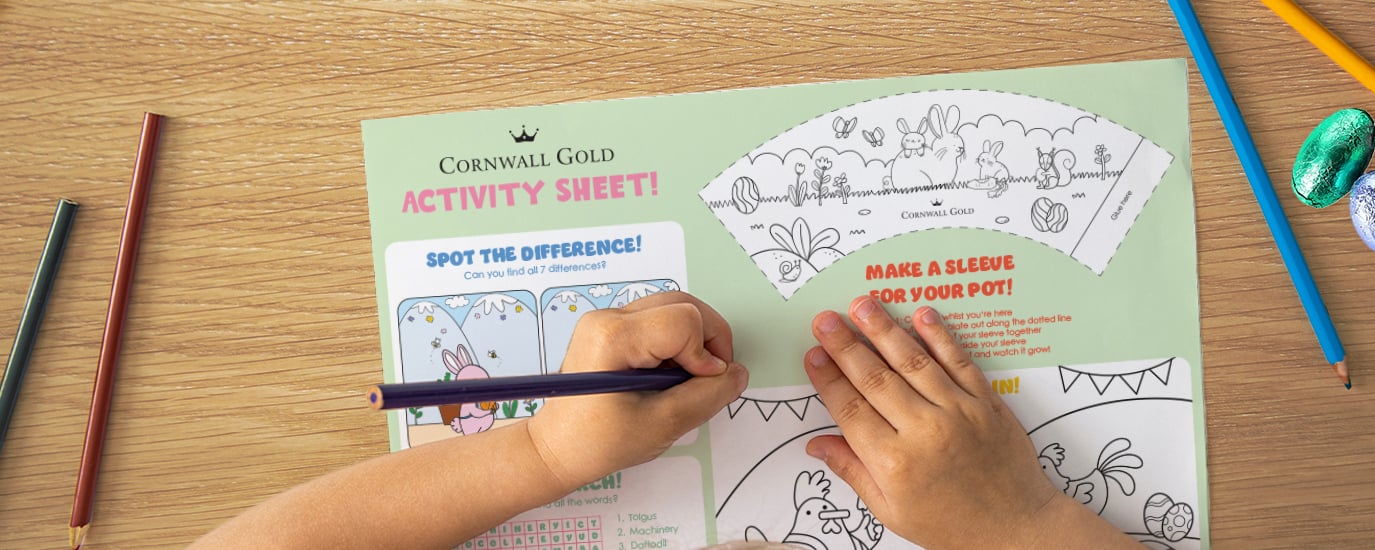 kids free easter art activity sheet at cornwa gold