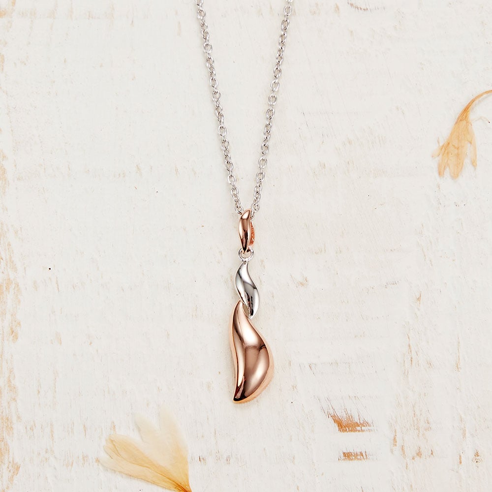 Rose Gold Silver Twist Pendant